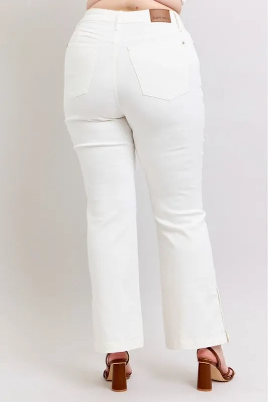 Experience Ultimate Comfort with Judy Blue Full Size High Waist Side Slit Slim Bootcut Jeans