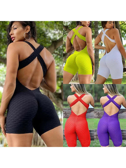 Elevate Your Workout Style: The 2024 Women's Sleeveless Backless Jumpsuit