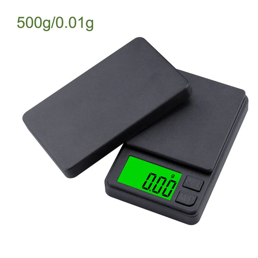 Mini Pocket Digital Scale LCD Gram Food Jewelry Ounces Grains 500g 0.01g 1000g 0.1g Scale Black