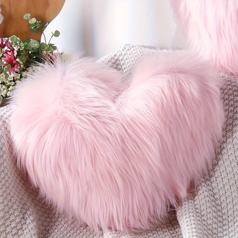 1pc Soft and Cozy Pink Heart Pillowcase for Living Room, Sofa, and Bedroom - Perfect for Adding a Touch of Romance and Comfort to Your Home Decor