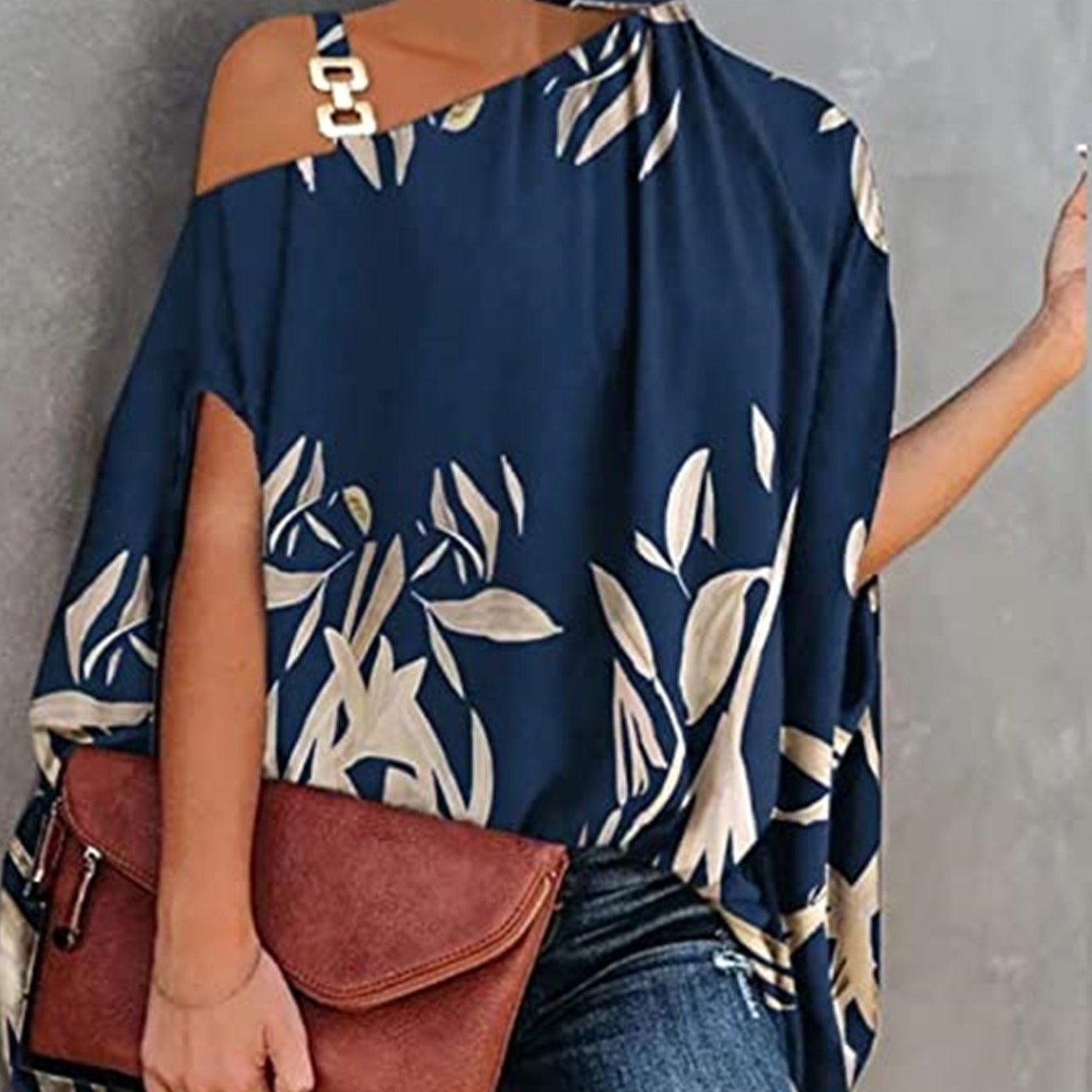 Women's Blouse Summer Halter Batwing Sleeve Floral Print Blouse
