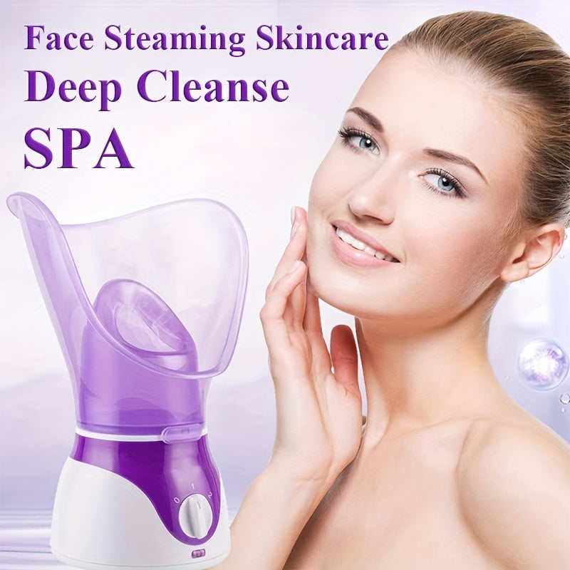 1pc Facial Steamer with Face Cover and Measure Cup, US Plug, Facial Skin Humidifier