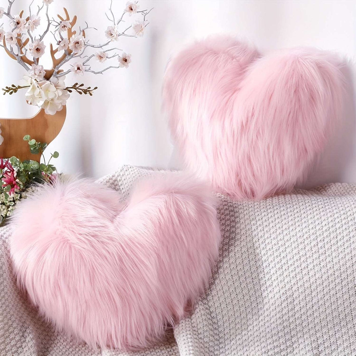 1pc Soft and Cozy Pink Heart Pillowcase for Living Room, Sofa, and Bedroom - Perfect for Adding a Touch of Romance and Comfort to Your Home Decor