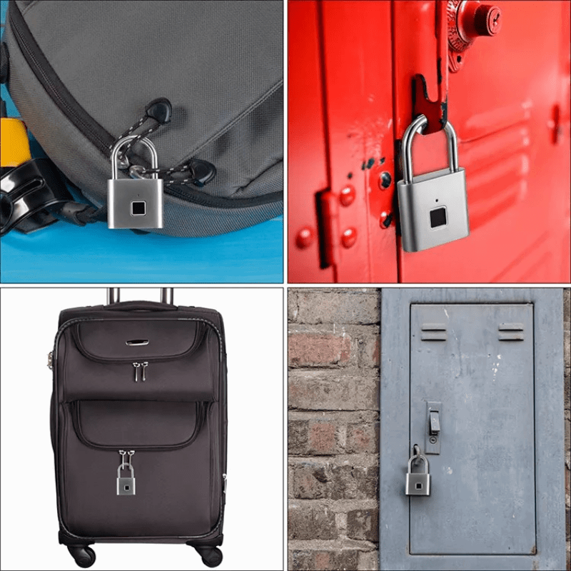 1pc Mini Smart Fingerprint Padlock, Small Portable Metal Security Antitheft Lock, Keyless USB Rechargeable Battery Suitcase Luggage Backbag Door Lock
