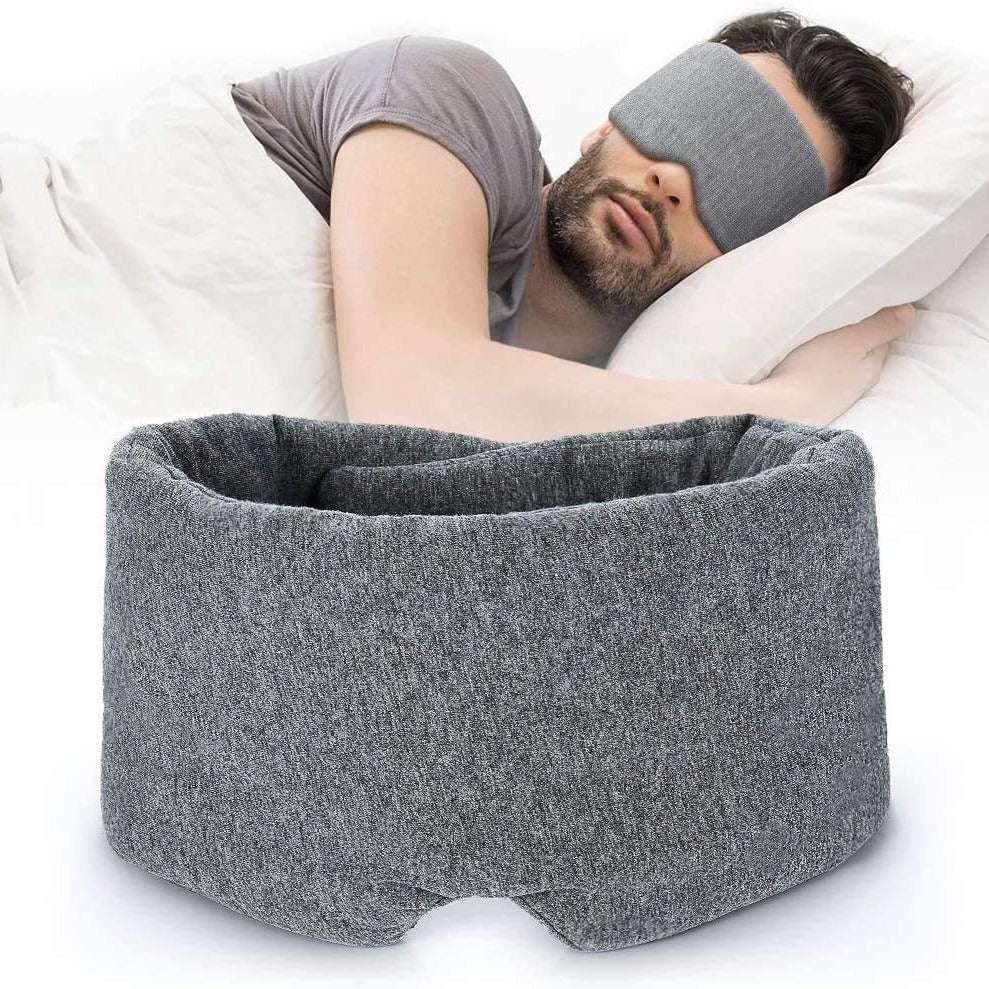 1pc Luxury Oversized Cotton Eye Mask - Adjustable Comfort, Total Darkness Sleep Blindfold with Nose Pad - Soft, Reusable & Ideal for Uninterrupted Rest