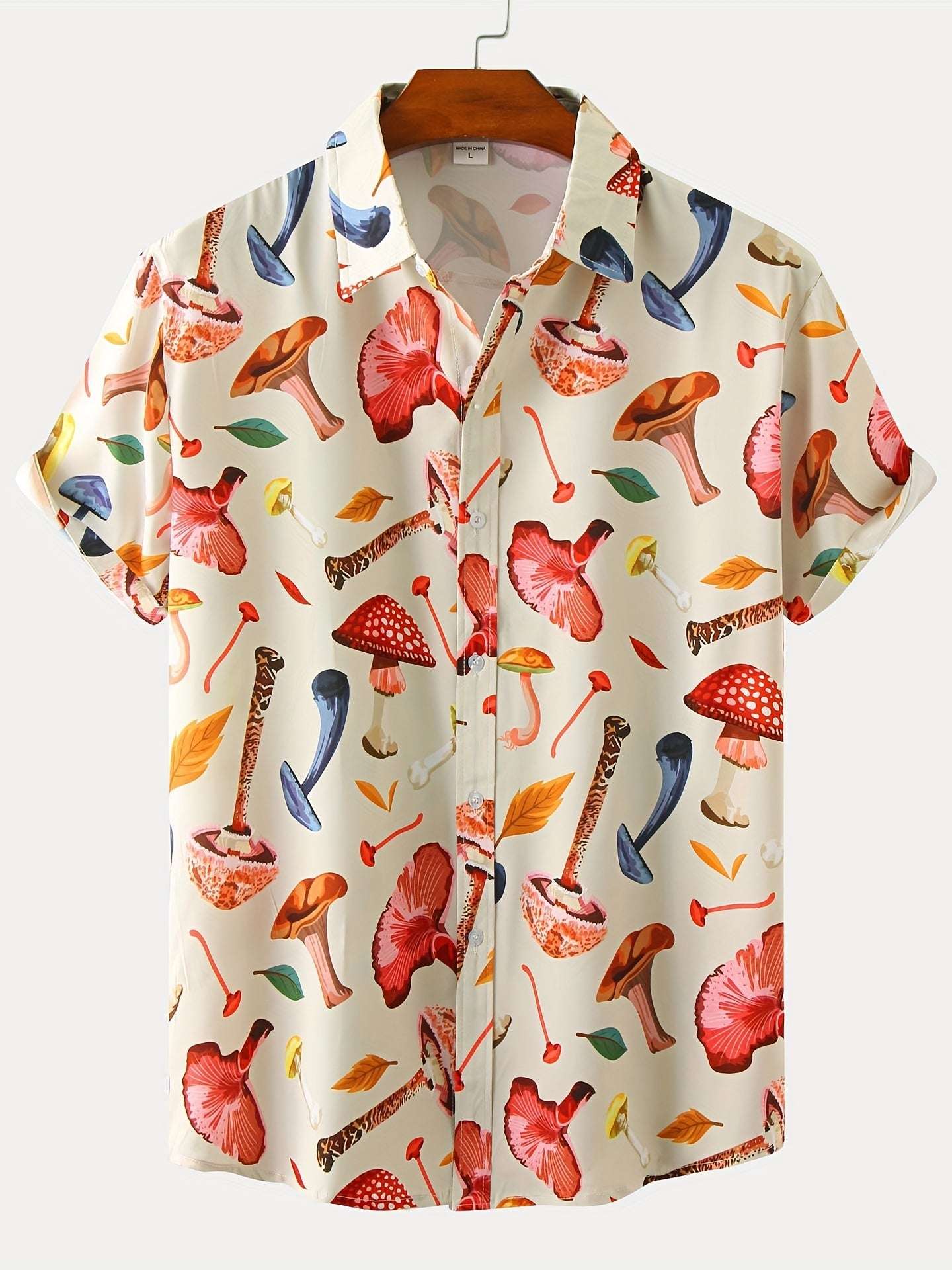 New For 2022, Men's Color Pattern Casual Short Sleeve Lapel Shirt