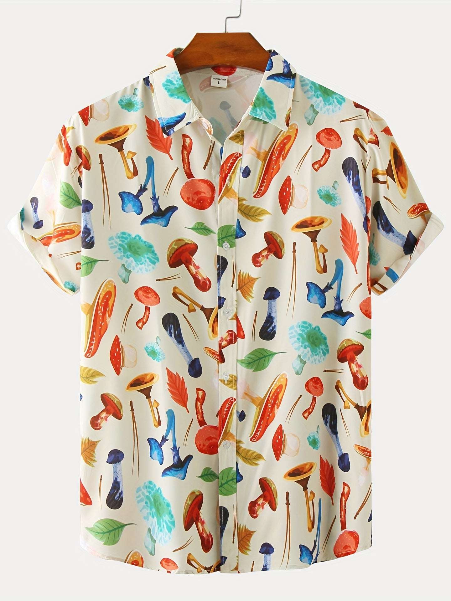 New For 2022, Men's Color Pattern Casual Short Sleeve Lapel Shirt