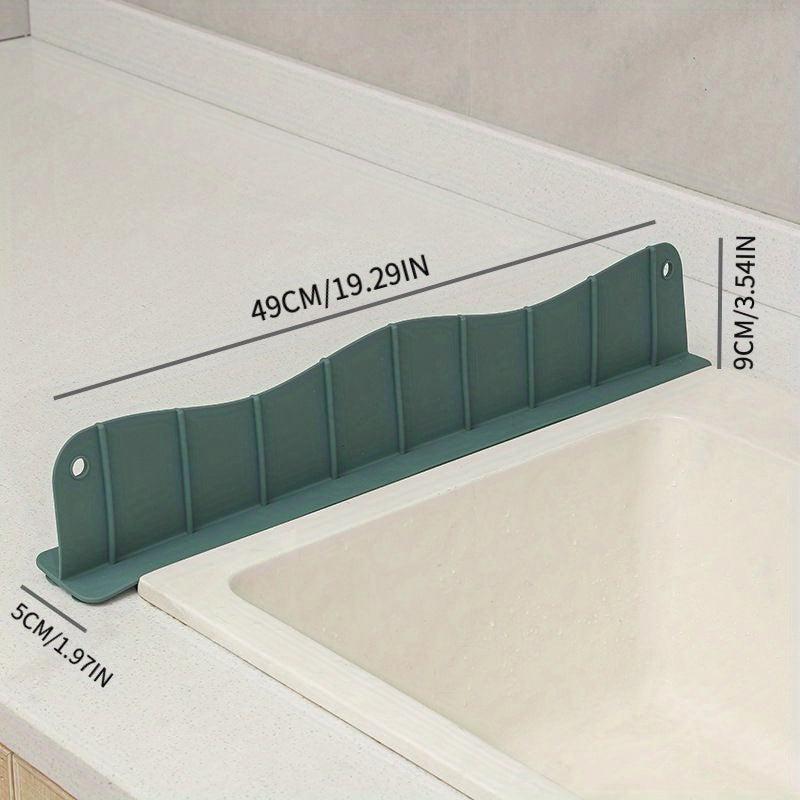 1pc Silicone Splash Guard - Sink Faucet Mat for Protecting Countertop and Dishes with Dish Drying Function