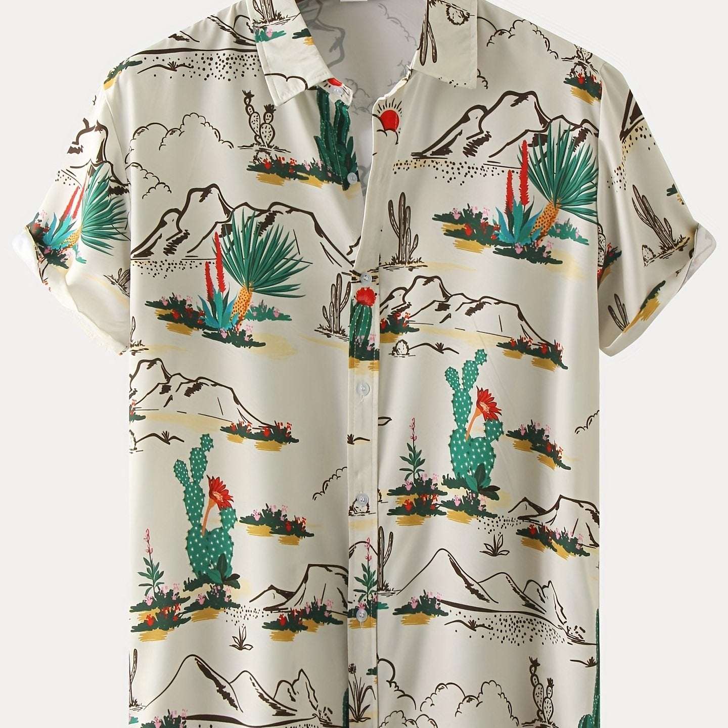 New For 2022, Men's Color Pattern Casual Short Sleeve Lapel Shirt