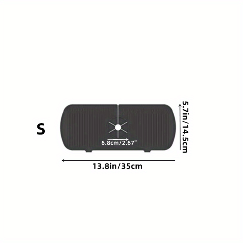 1pc Silicone Splash Guard - Sink Faucet Mat for Protecting Countertop and Dishes with Dish Drying Function