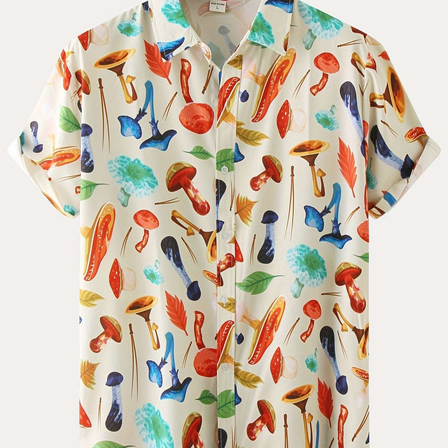 New For 2022, Men's Color Pattern Casual Short Sleeve Lapel Shirt