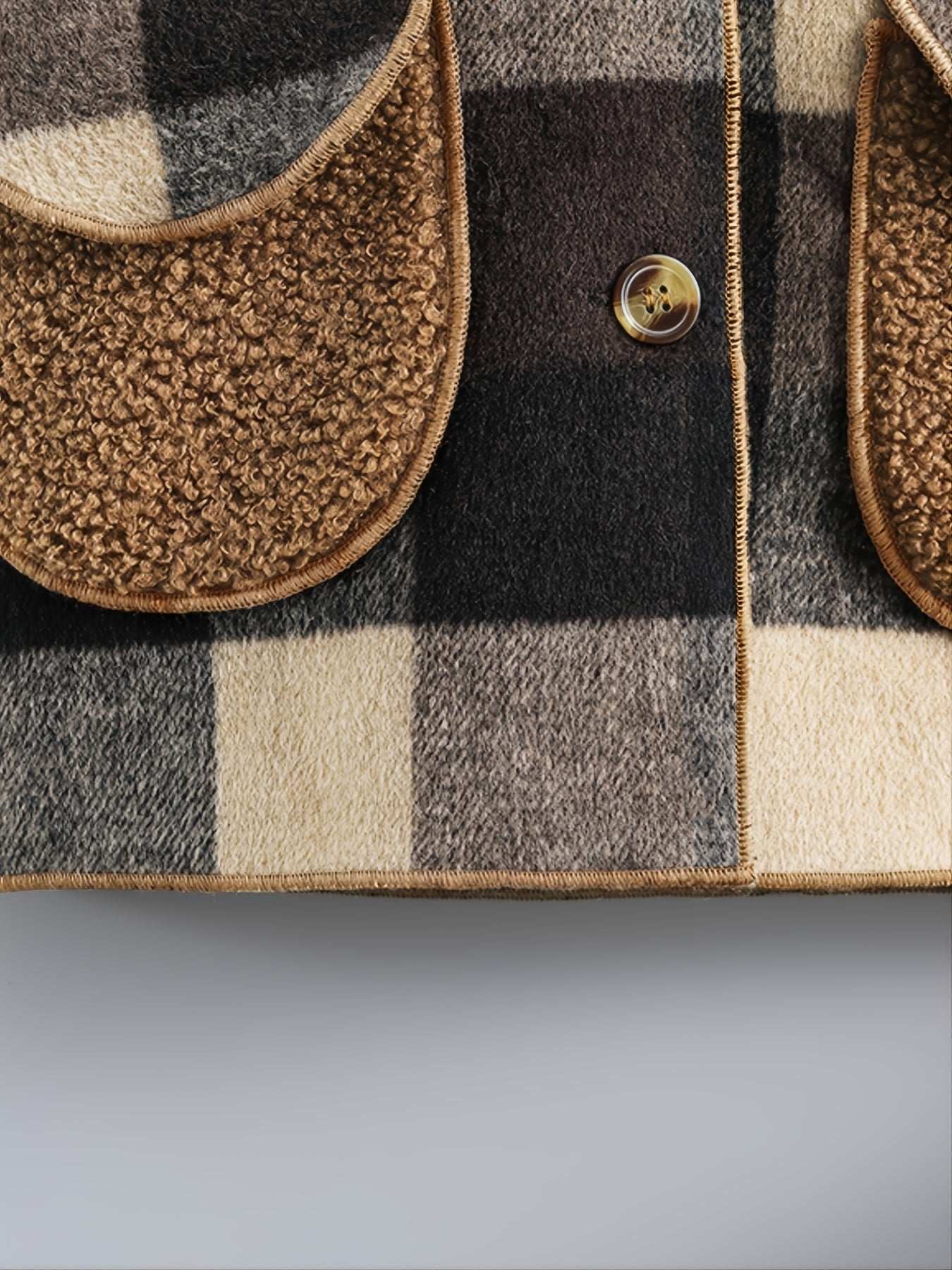 Cozy Boys' Plaid Hooded Jacket - Warm, Button-Front, Soft Plush Lining, Water-Resistant, Winter Kids' Clothing for Outdoor Play