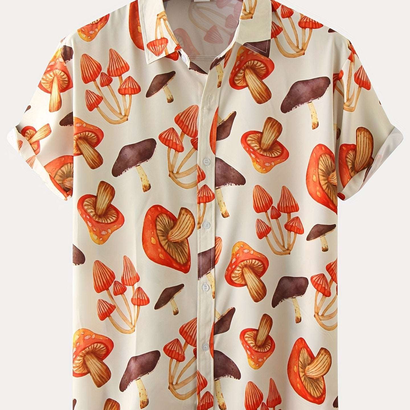 New For 2022, Men's Color Pattern Casual Short Sleeve Lapel Shirt
