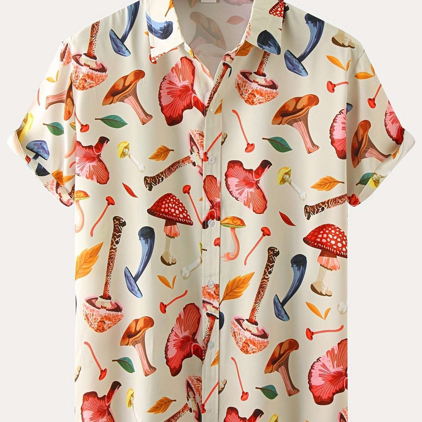 New For 2022, Men's Color Pattern Casual Short Sleeve Lapel Shirt