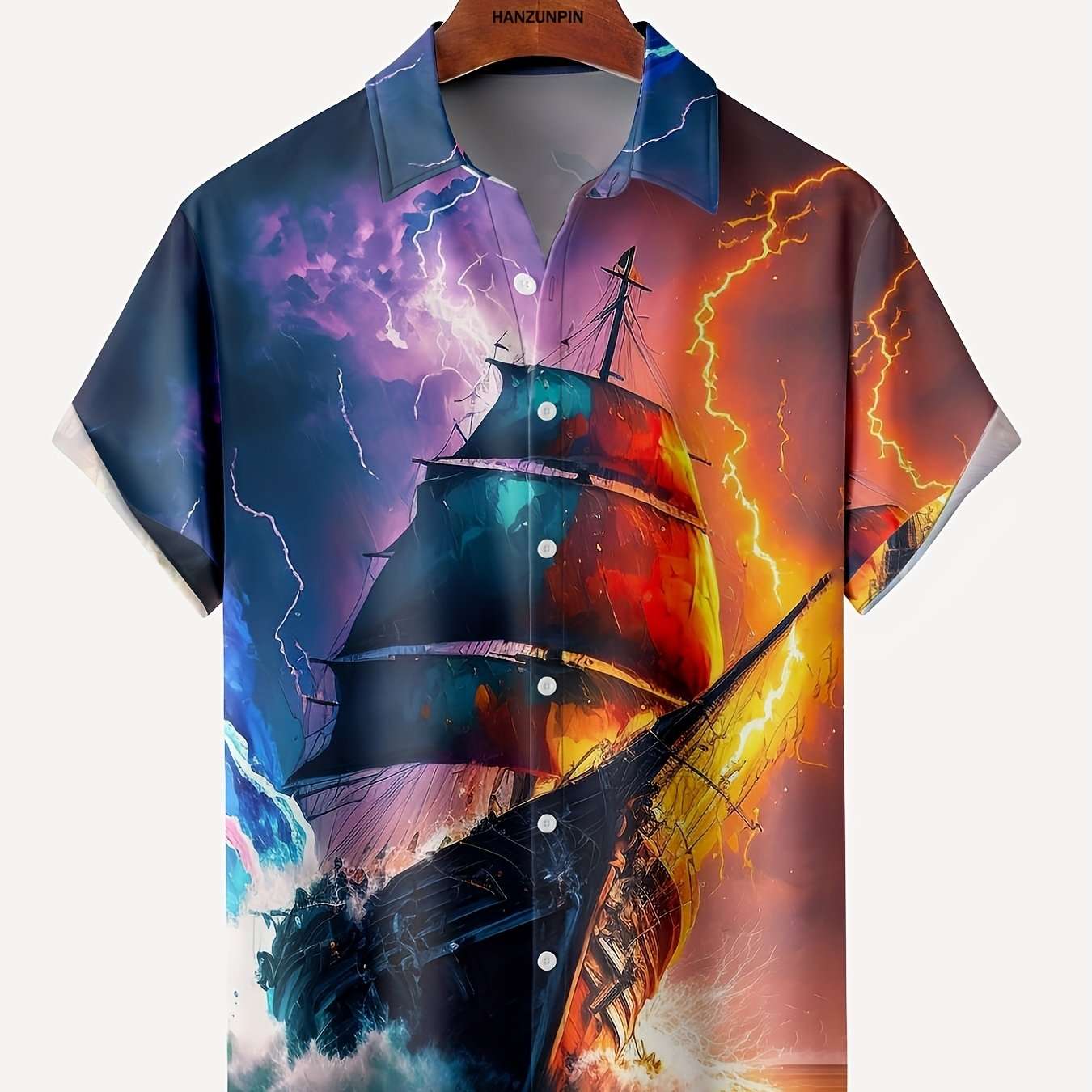 Stylish Men's Hawaiian Shirt with Vibrant Coconut Tree Print - Perfect for Beach Vacations and Summer Parties