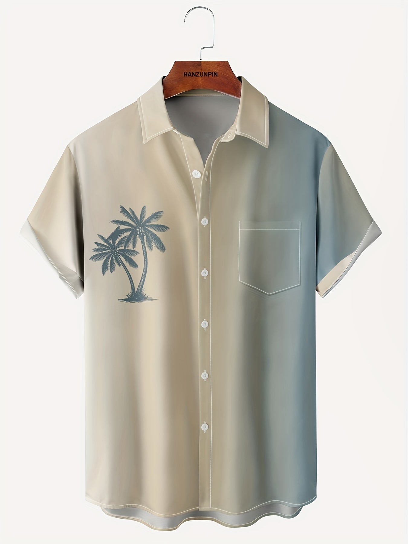 Stylish Men's Hawaiian Shirt with Vibrant Coconut Tree Print - Perfect for Beach Vacations and Summer Parties