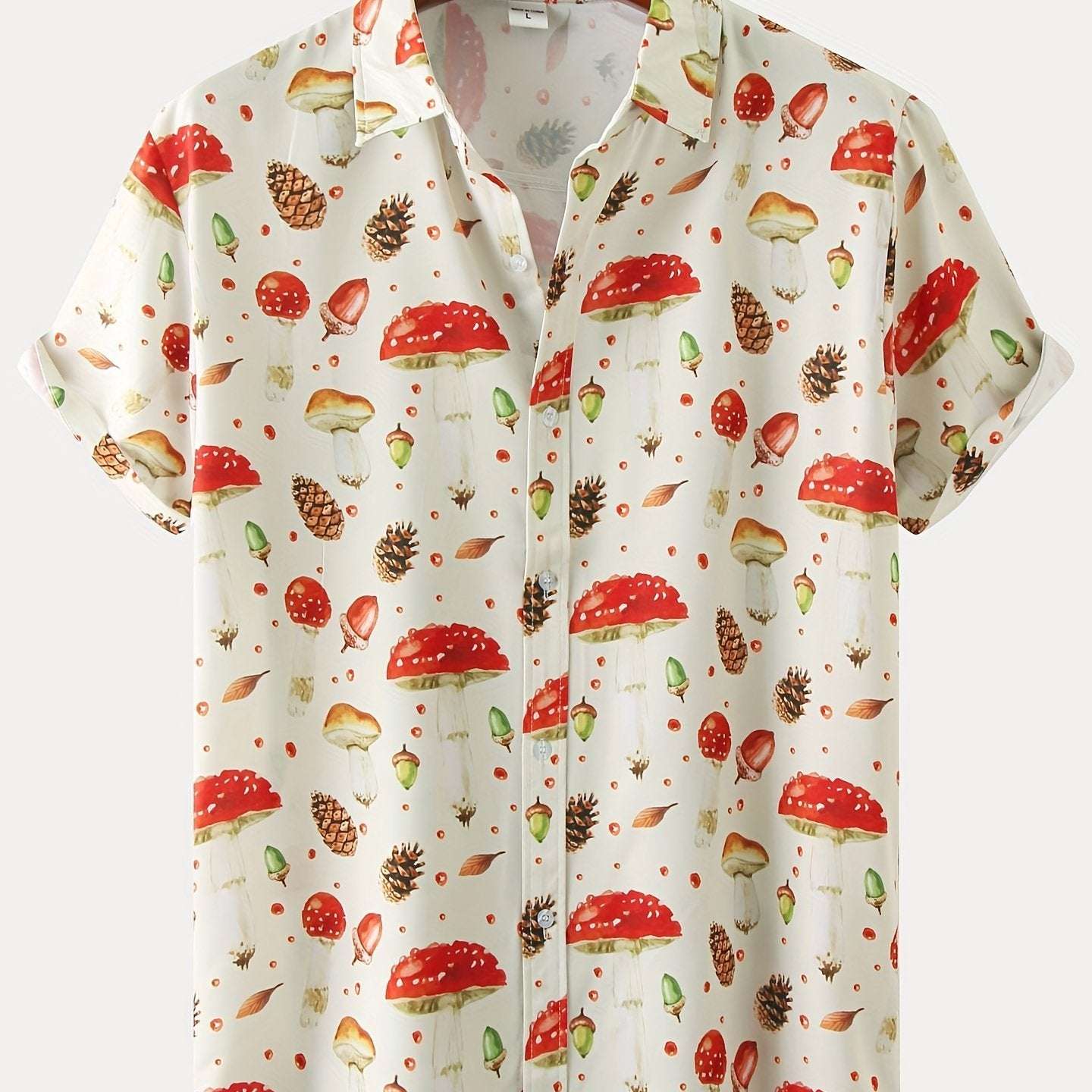 New For 2022, Men's Color Pattern Casual Short Sleeve Lapel Shirt