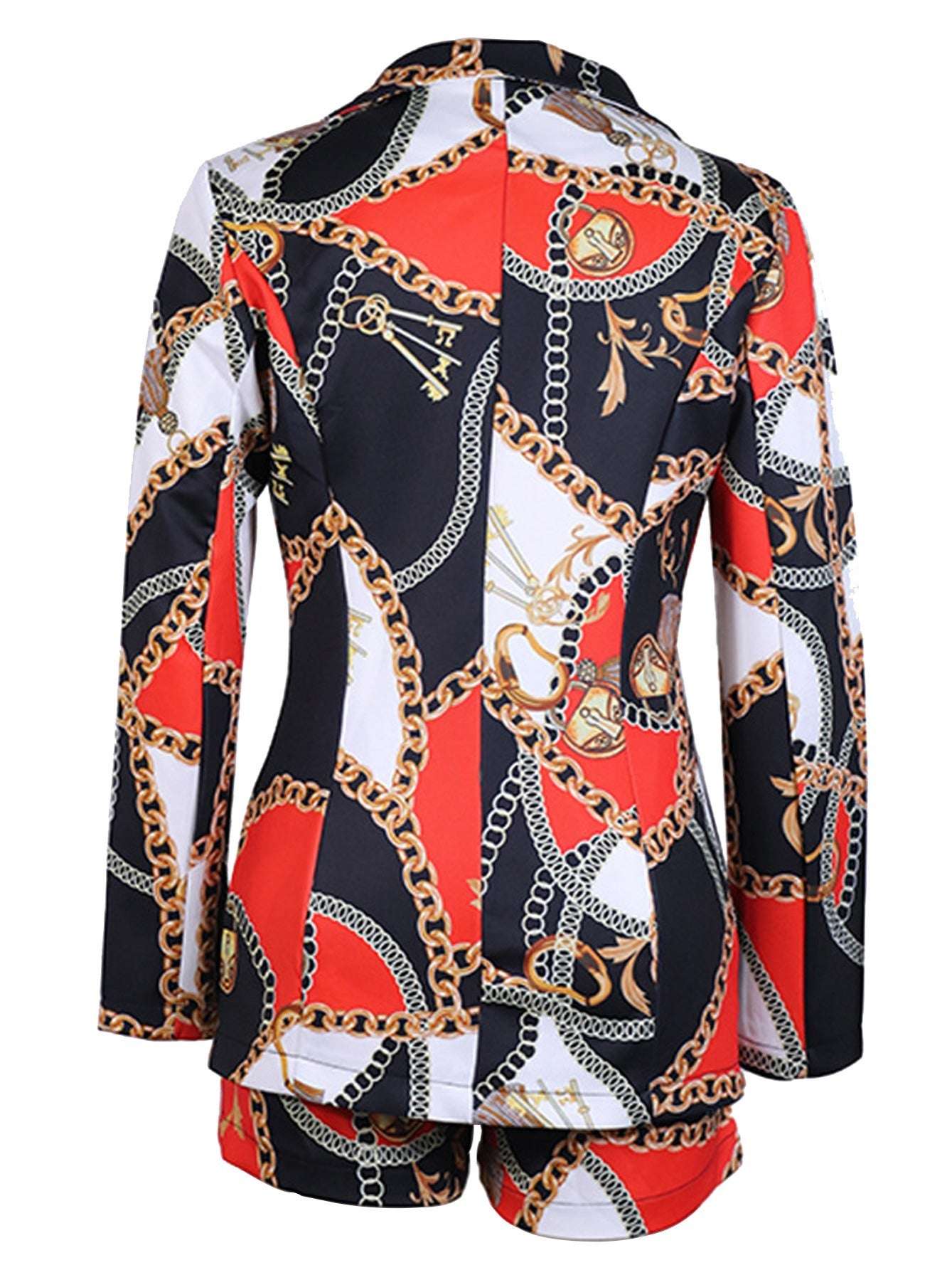 Women's Set Fashion Makeup Fitted Crop Pants 2pcs Blazer Set - Stylish & Chic - Polyester & Spandex Blend - Perfect for Parties & Night Out - Ideal Gift for Fashionable Women