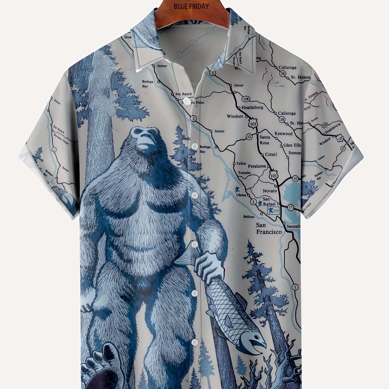 Stylish Men's Hawaiian Shirt with Vibrant Coconut Tree Print - Perfect for Beach Vacations and Summer Parties