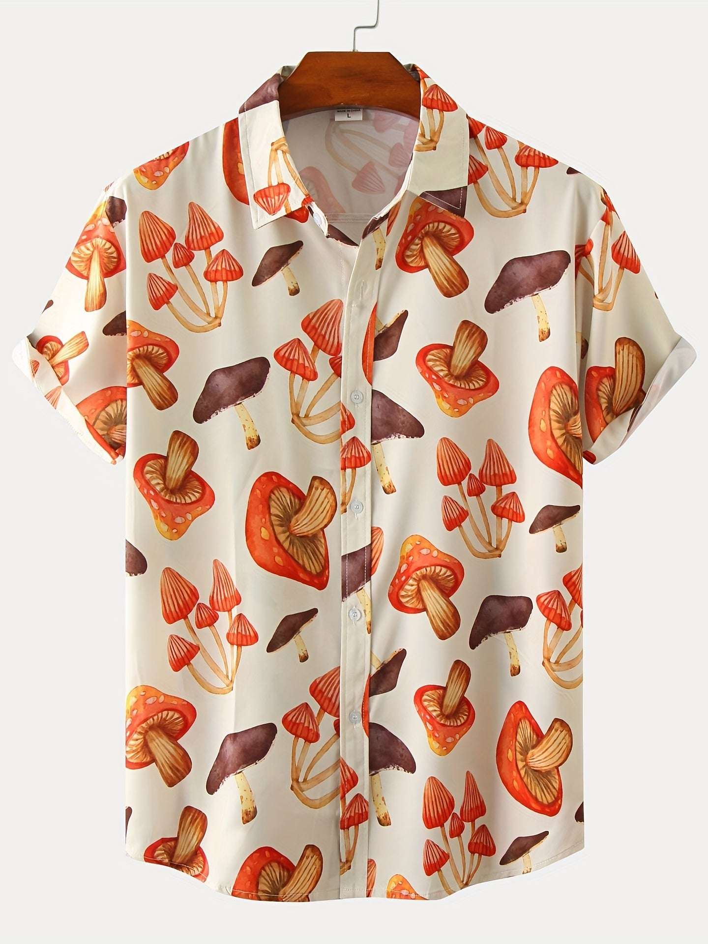 New For 2022, Men's Color Pattern Casual Short Sleeve Lapel Shirt
