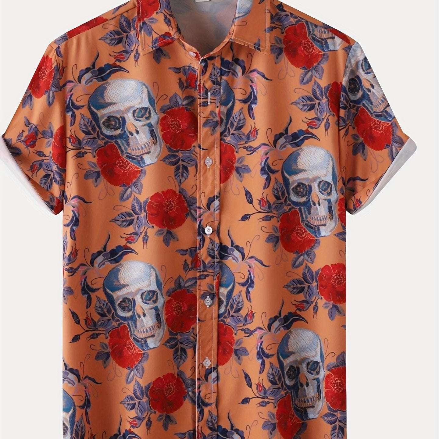 Autumn Breeze Short Sleeve Shirt - Vibrant Autumn-Inspired Print Design for Men, Perfect for Casual Wear - Latest 2022 Fashion Trend, Unique Halloween-Themed Design