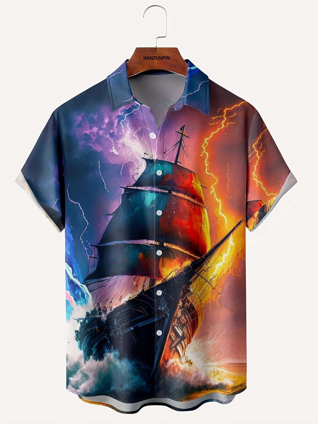 Stylish Men's Hawaiian Shirt with Vibrant Coconut Tree Print - Perfect for Beach Vacations and Summer Parties
