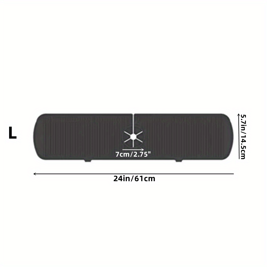1pc Silicone Splash Guard - Sink Faucet Mat for Protecting Countertop and Dishes with Dish Drying Function