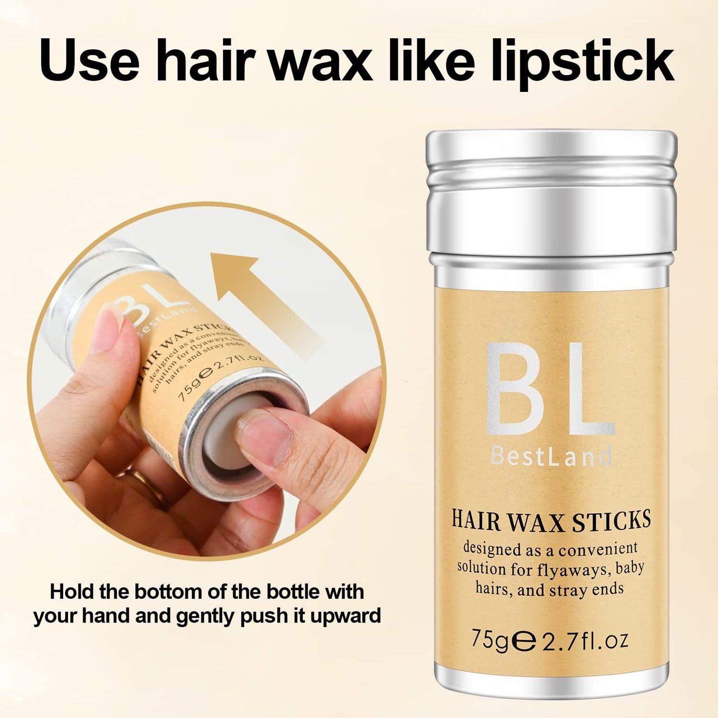 Hair Wax Stick, Flyaways Hair Stick Styling Wax For Hair Edge Control, Non-greasy Styling Wax Stick