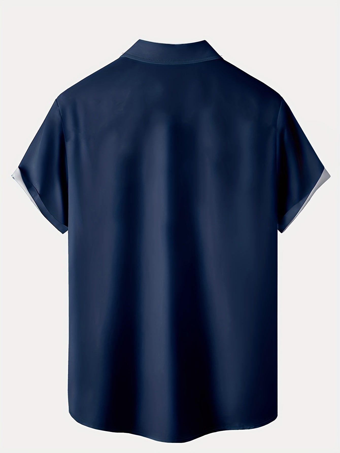 Men's Polyester Color Block Vertical Striped Button Through Shirt