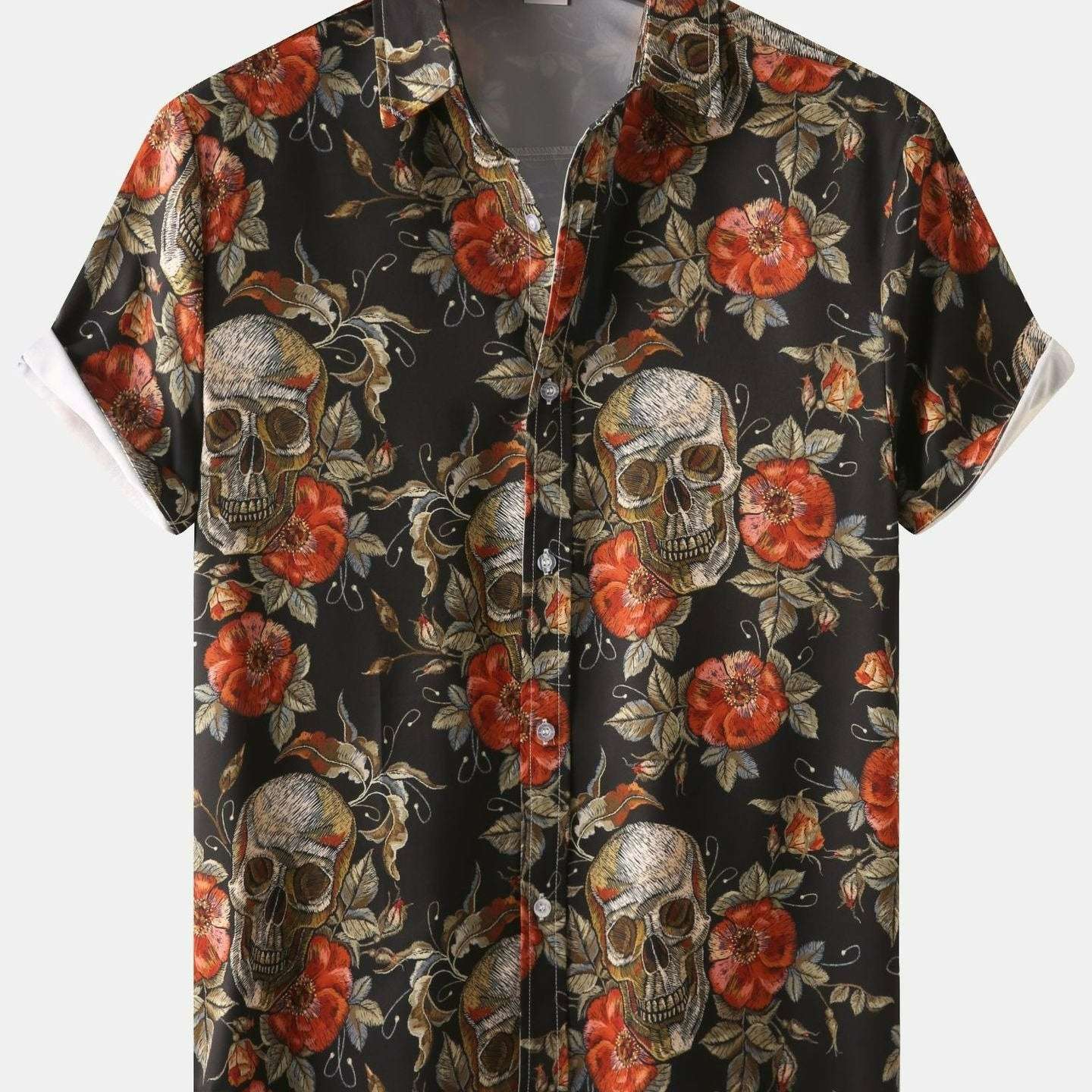 Autumn Breeze Short Sleeve Shirt - Vibrant Autumn-Inspired Print Design for Men, Perfect for Casual Wear - Latest 2022 Fashion Trend, Unique Halloween-Themed Design