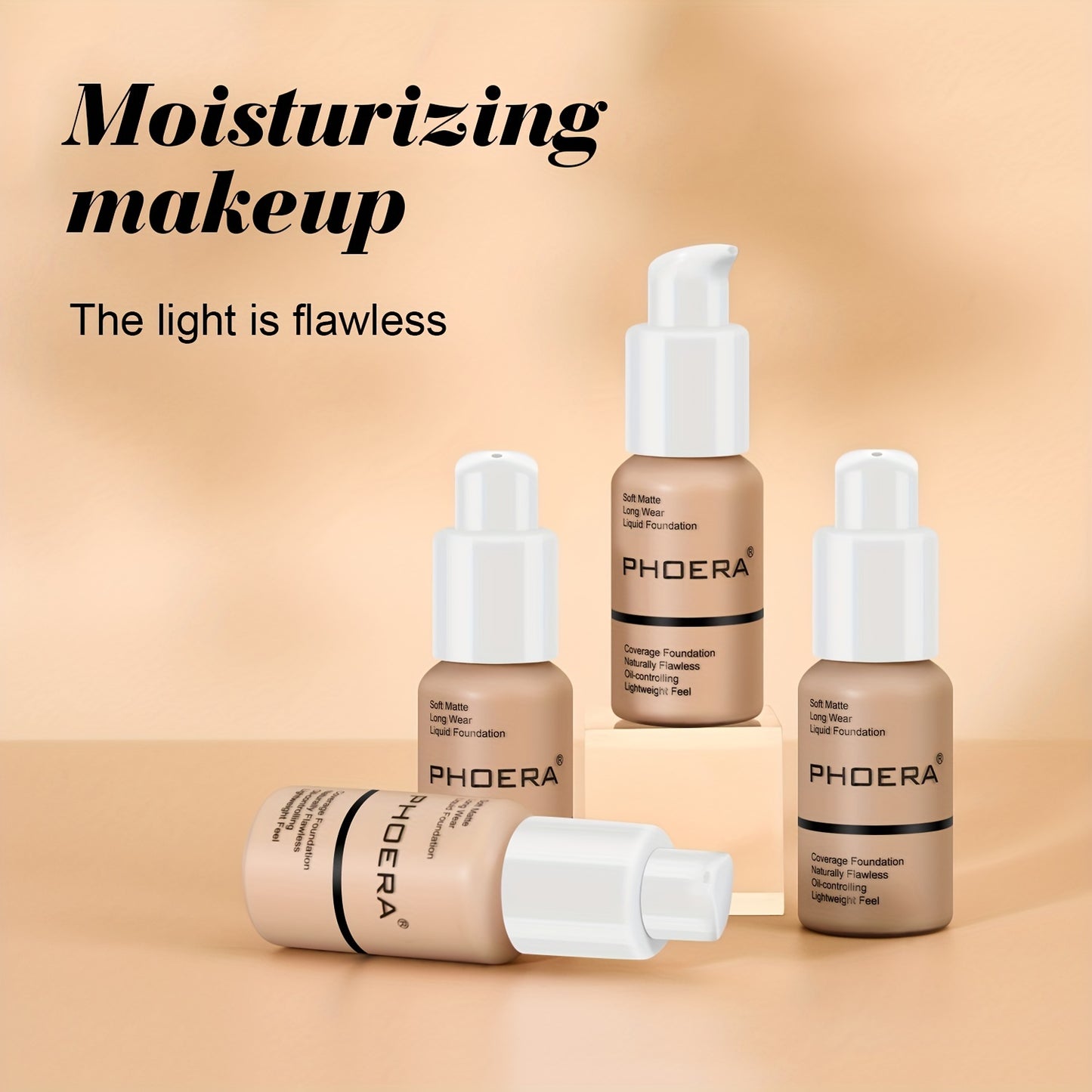 Radiant Glow Soft Matte Liquid Foundation - High Coverage, Flawless Finish, Long-lasting Highlighting Matte Effect