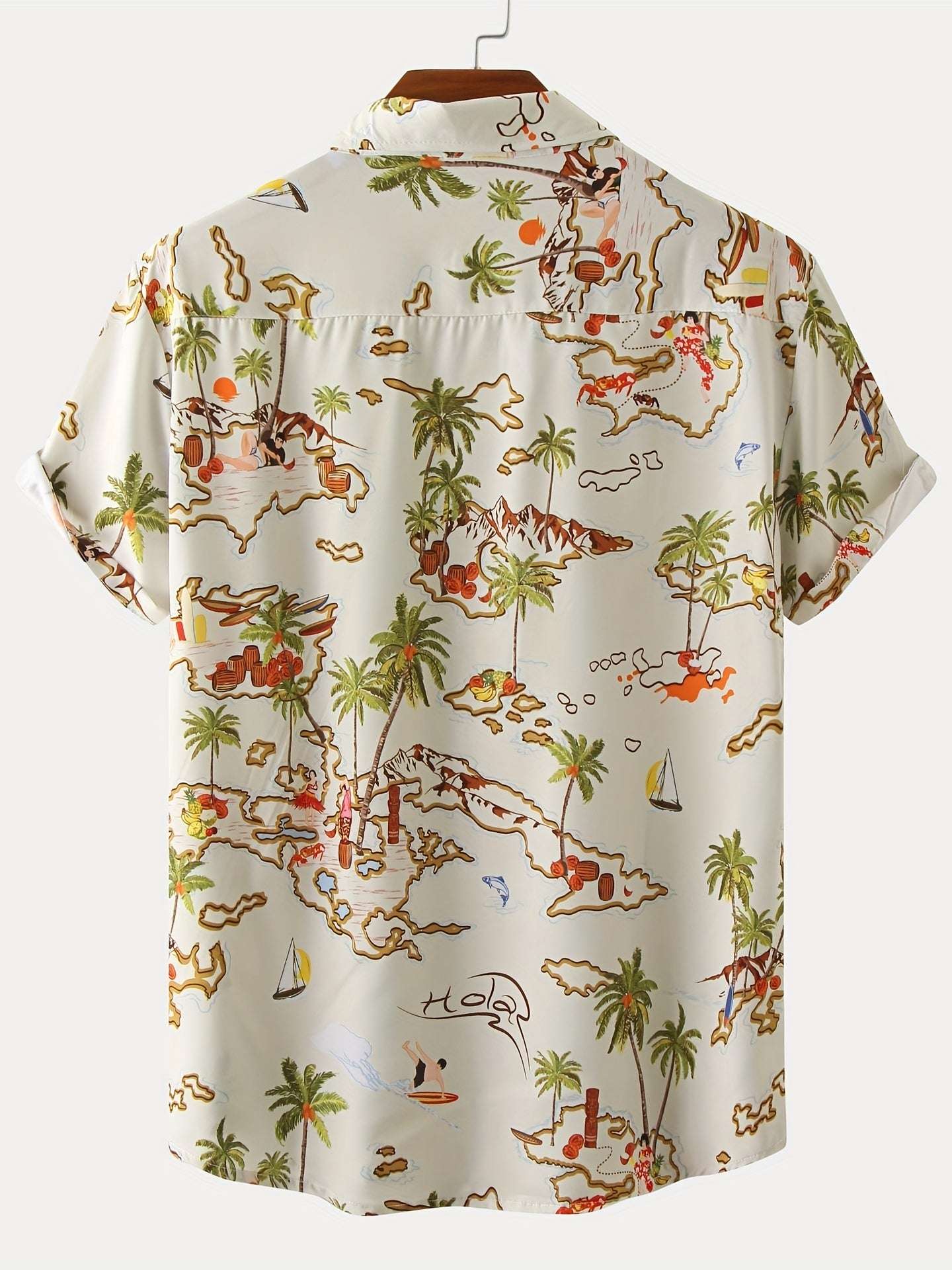 New For 2022, Men's Color Pattern Casual Short Sleeve Lapel Shirt