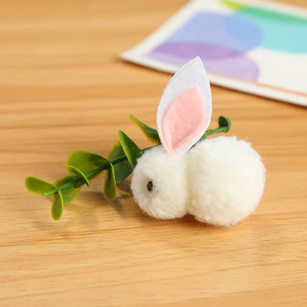 10pcs/lot DIY Handwork Bunny Accessories Easter Bunny Useful Easter Decoration Supplies Blue Pink Grey White Plush Mini Rabbits