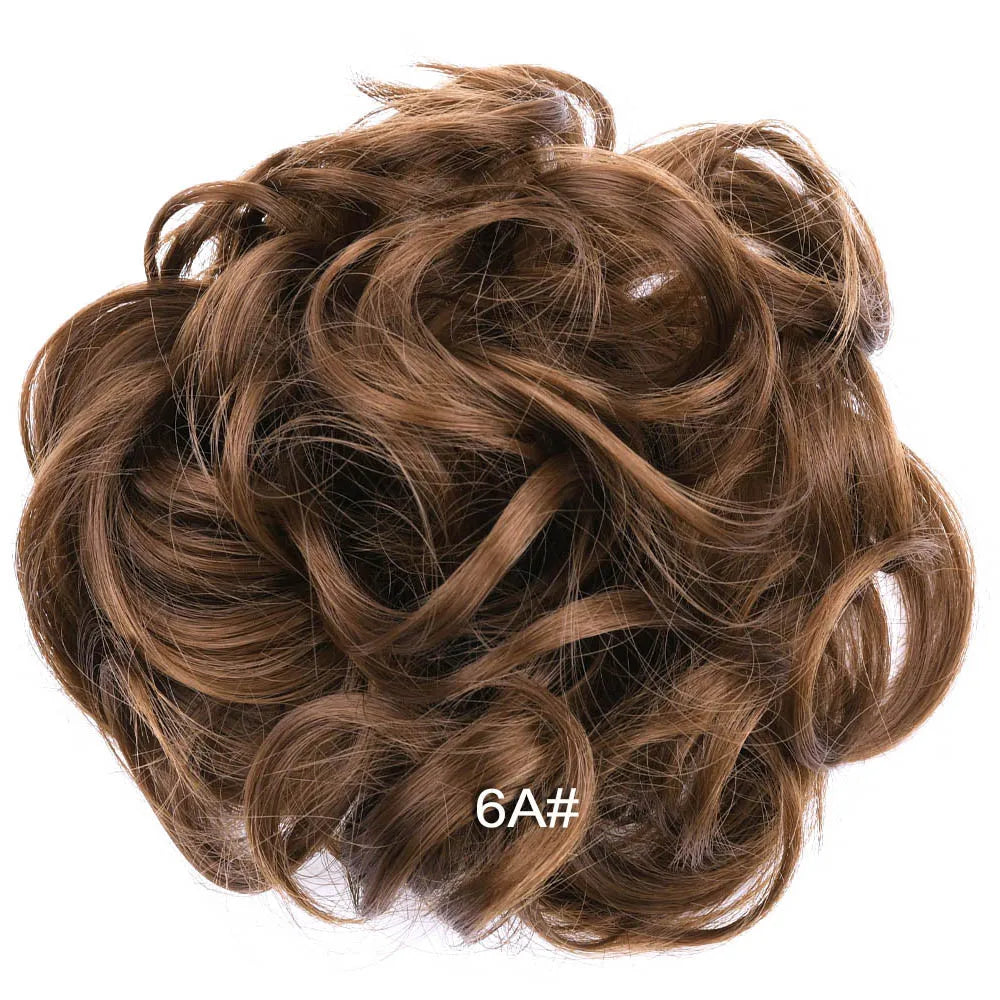 Synthetic Messy Bun Hair Piece Scrunchie Donut Tousled Flexible Hair Bun Straight Chignon Wig Accessory Updo Bun Hair