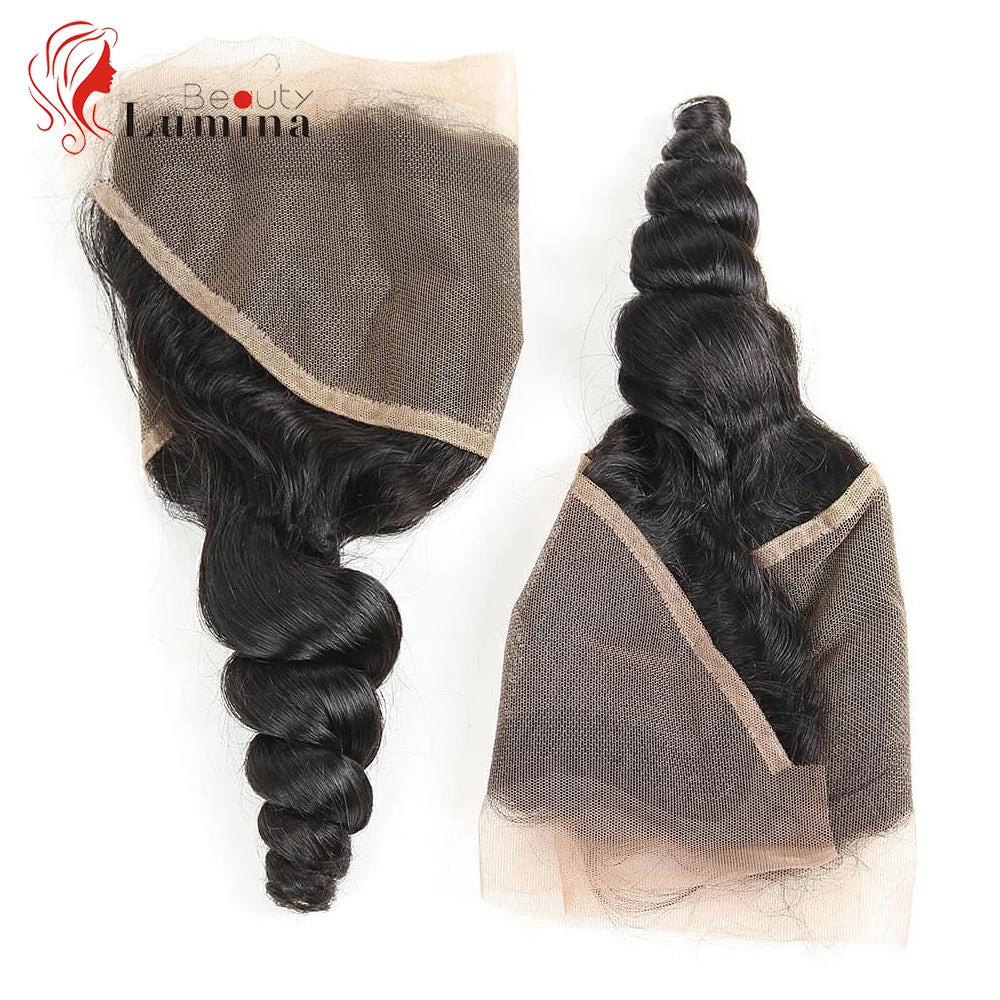 Loose Wave 13x4 Lace Frontal Closure Brazilian Human Hair HD Transparent Lace Preplucked and Bleached Knots 4x4 5x5 Closures