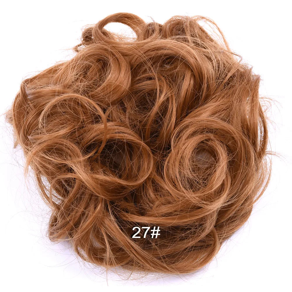 Synthetic Messy Bun Hair Piece Scrunchie Donut Tousled Flexible Hair Bun Straight Chignon Wig Accessory Updo Bun Hair