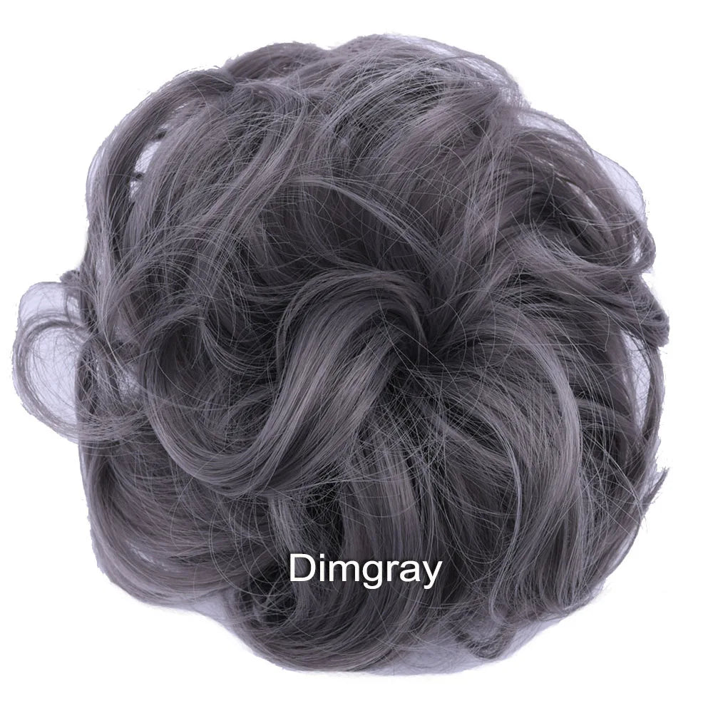 Synthetic Messy Bun Hair Piece Scrunchie Donut Tousled Flexible Hair Bun Straight Chignon Wig Accessory Updo Bun Hair
