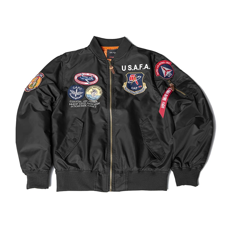 2024 Embroidered Military Patches vintage men thin clothes brands Top gun MA1 bomber flihgt jacket pilot coat windbreaker