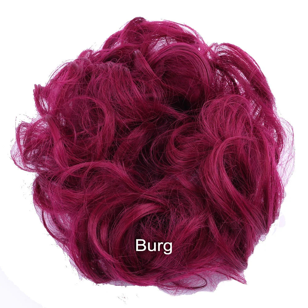 Synthetic Messy Bun Hair Piece Scrunchie Donut Tousled Flexible Hair Bun Straight Chignon Wig Accessory Updo Bun Hair