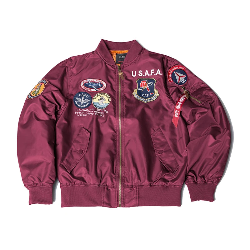2024 Embroidered Military Patches vintage men thin clothes brands Top gun MA1 bomber flihgt jacket pilot coat windbreaker