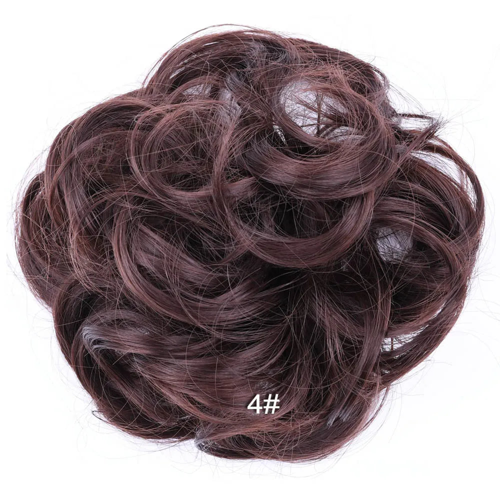 Synthetic Messy Bun Hair Piece Scrunchie Donut Tousled Flexible Hair Bun Straight Chignon Wig Accessory Updo Bun Hair