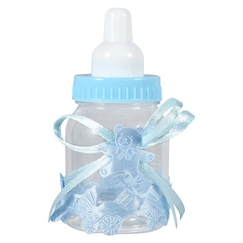 12pcs Clear Candy Chocolate Boxes Plastic Feeder Feeding Bottle For Wedding Party Birthday Baby Shower Favors Maternity Gifts