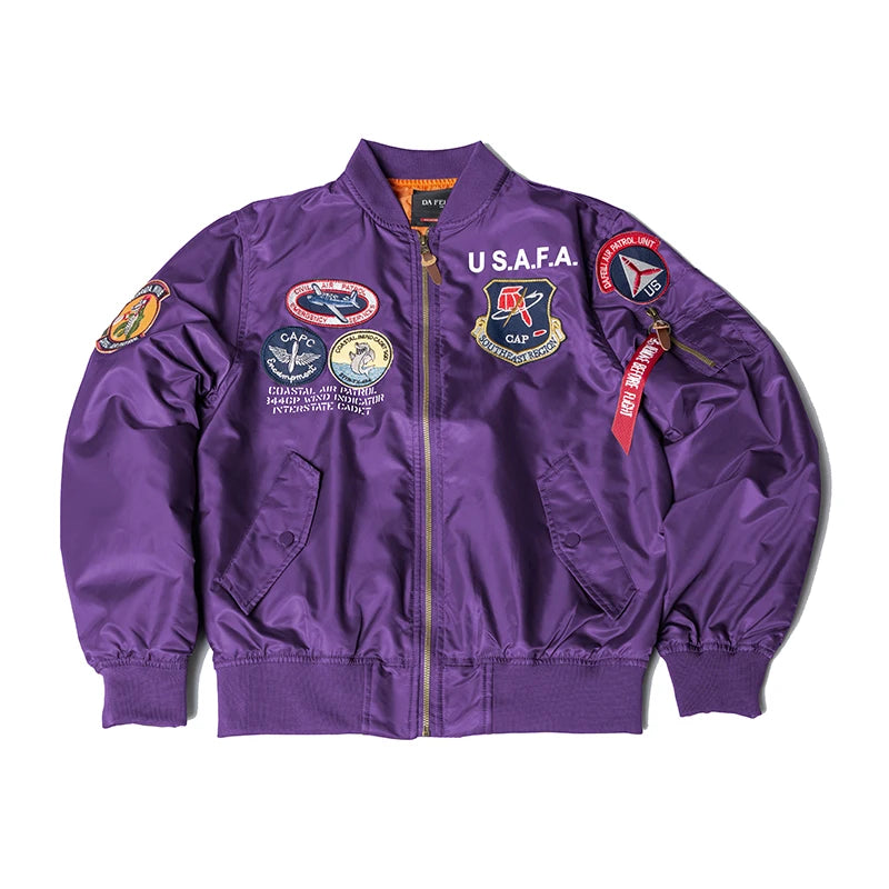 2024 Embroidered Military Patches vintage men thin clothes brands Top gun MA1 bomber flihgt jacket pilot coat windbreaker