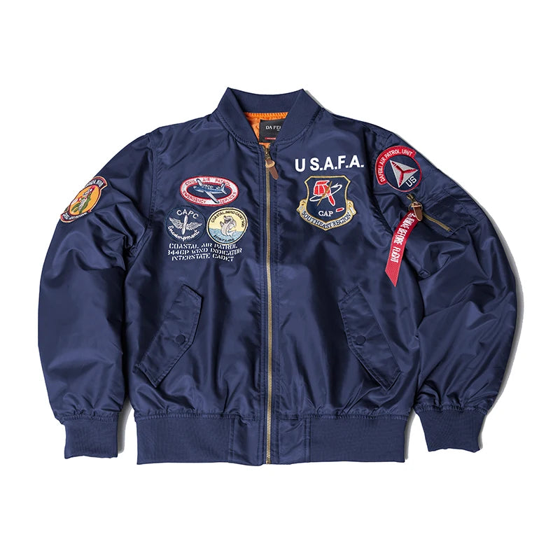 2024 Embroidered Military Patches vintage men thin clothes brands Top gun MA1 bomber flihgt jacket pilot coat windbreaker