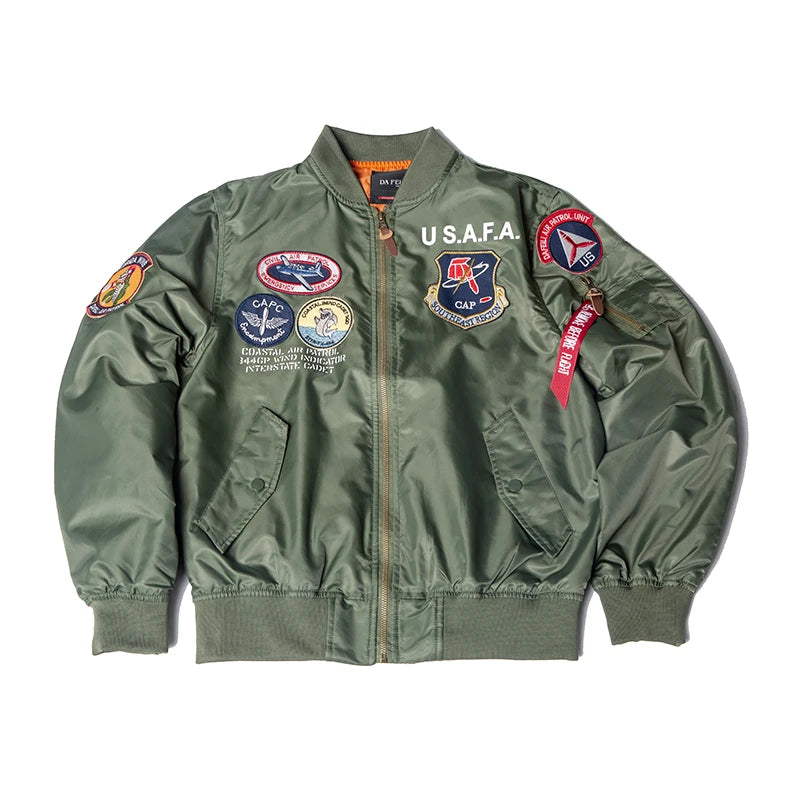 2024 Embroidered Military Patches vintage men thin clothes brands Top gun MA1 bomber flihgt jacket pilot coat windbreaker