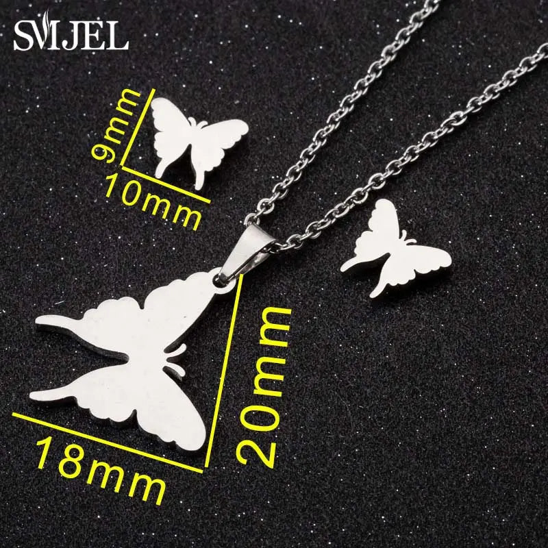 Fashion Stainless Steel Necklace Rabbit Earrings Women Cute Bunny Rabbit Unicorn Kitty Charm Necklace Easter Jewelry Gifts