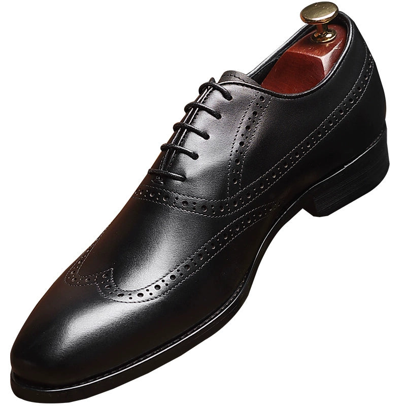 Italian Handmade Brogue Genuine Leather Shoes Men's Business Formal Fancy Non Slip Wedding Suit Men's Shoes