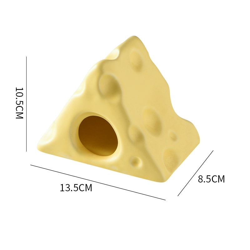 Hamster Cooling Ceramic Triangle Cheese Shelter Djungarian Hamster Small Pet Bowl Summer Cooling Pet Supplies