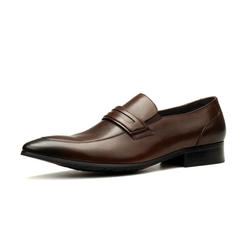 Slip-on Autumn New Arrival Genuine Leather Business Pointed Men's Shoes
