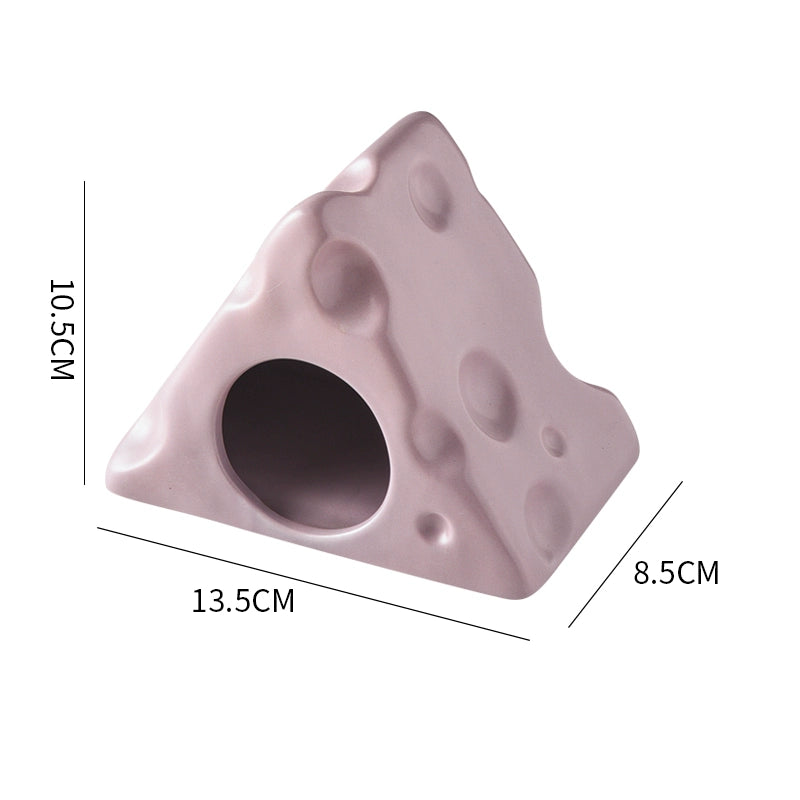Hamster Cooling Ceramic Triangle Cheese Shelter Djungarian Hamster Small Pet Bowl Summer Cooling Pet Supplies